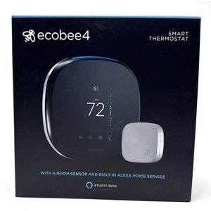 Ecobee4 EB-STATE4-01 Smart Programmable Thermostat w/ Room Sensor - Black